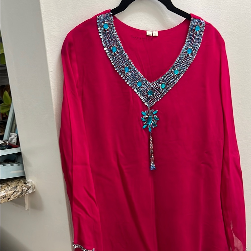 Elegant Pink Embellished Women's Top